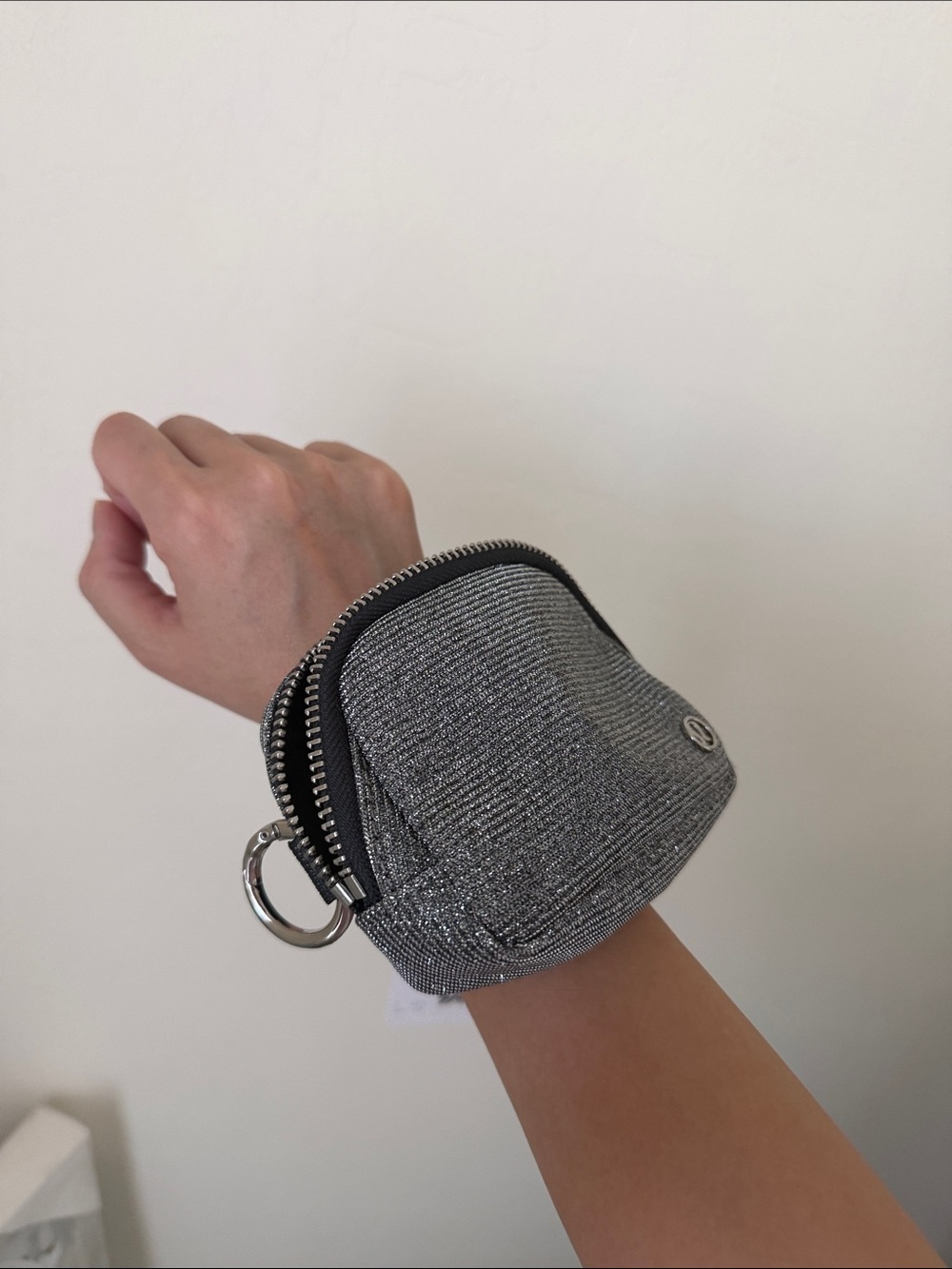 lululemon Metallic Silver Mini Zipper Pouch - Picture 5 of 7